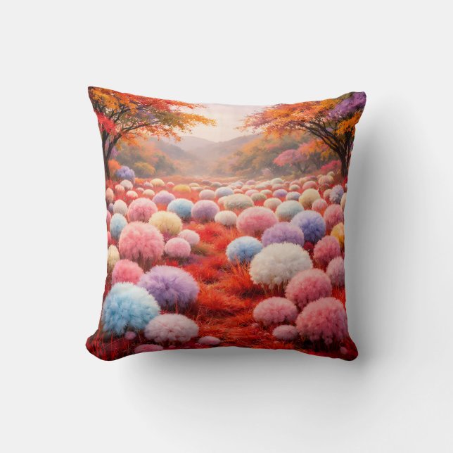 Cute Colorful Fluffy Forest Kids Pillow Kissen (Vorderseite)