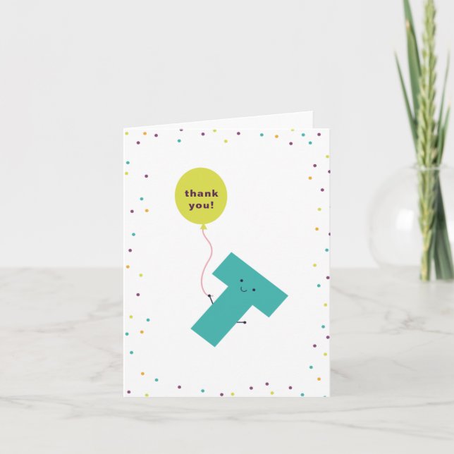 Cute Colorful Folded Thank You Card Dankeskarte (Vorderseite)