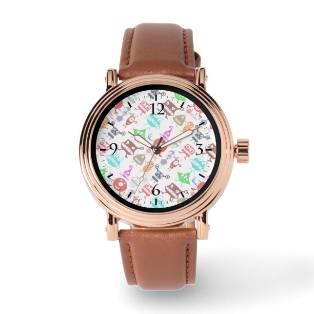 Cute colorful funny monsters patterns armbanduhr (Vorderseite)