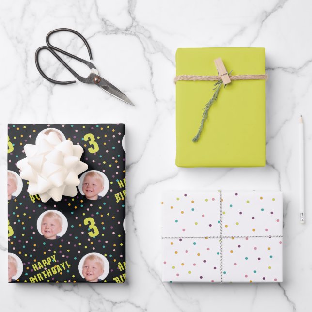 Cute Colorful Geschenkpapier Set (Vorderseite)