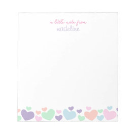 Cute Colorful Heart Girly Script Stationary Notizblock