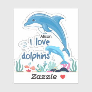 Cute & Colorful I Love Delphine Zitate Name Aufkleber