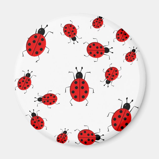 Cute colorful ladybugs clip art magnet (Vorne)