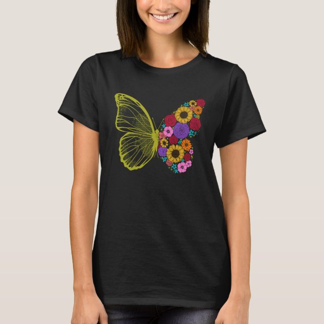 Cute Colorful Monarch Butterfly Flower  Butterflie T-Shirt (Vorderseite)