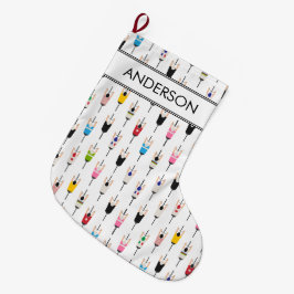 Cute Colorful National Cyclists Illustration Art Großer Weihnachtsstrumpf