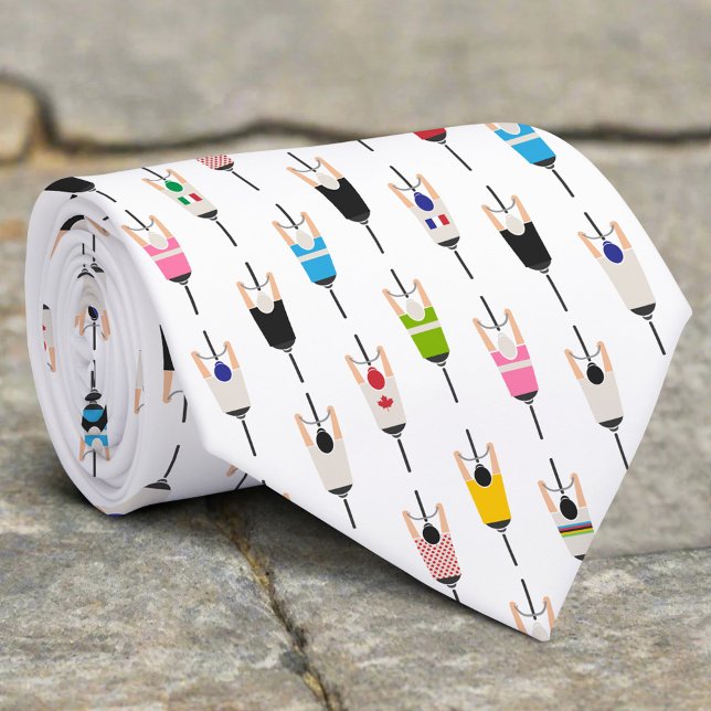 Cute Colorful National Cyclists Illustration Art Krawatte (Von Creator hochgeladen)