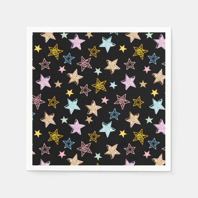 Cute Colorful Pastel Stars Pattern Serviette (Vorderseite)