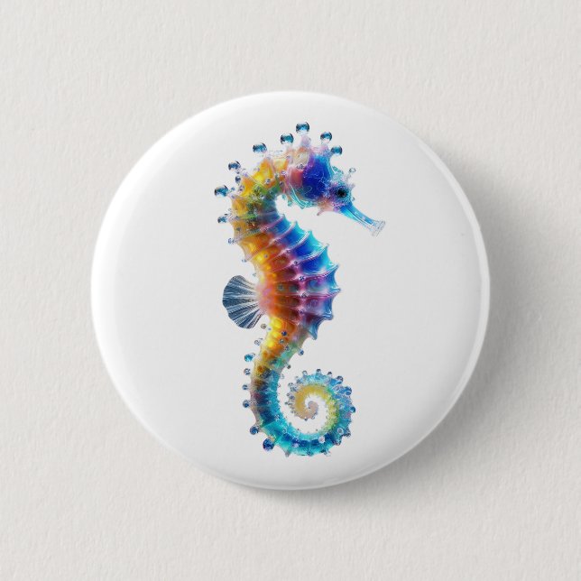 Cute Colorful Seahorses Button (Vorderseite)