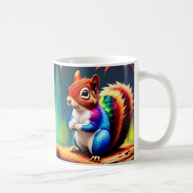 Cute Colorful Sitting Squirrel-75463 Kaffeetasse (Rechts)