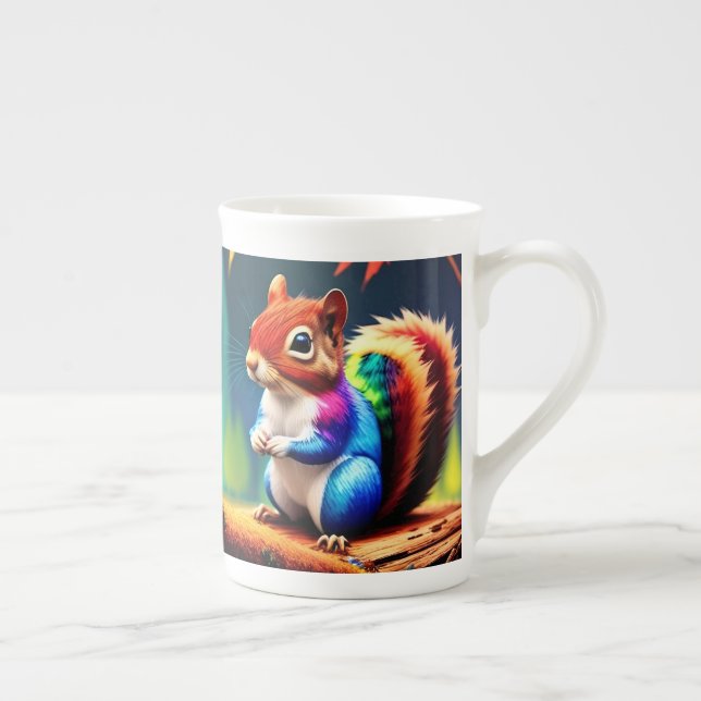 Cute Colorful Sitting Squirrel-75463 Prozellantasse (Rechts)