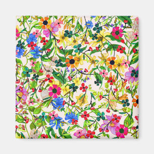 Cute colorful spring floral flowers magnet