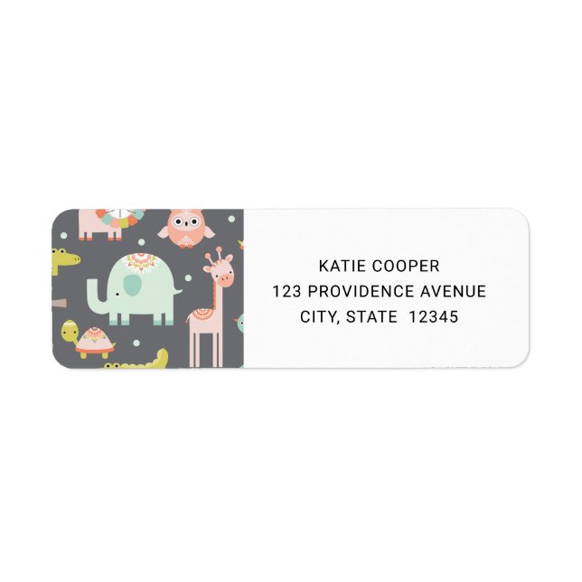 Cute Colorful Wild Animals Cartoon Illustration (Vorne)