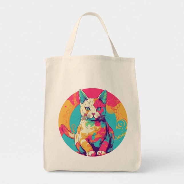 cute colorfull cat design  tragetasche (Vorne)