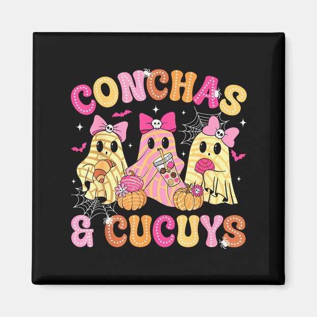 Cute Conchas And Cucuys Ghost Funny Mexican Hallow Magnet (Vorne)