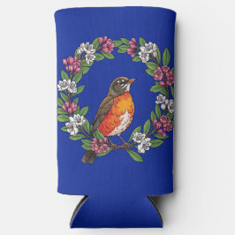 Cute Connecticut Bird With Kalmia latifolia Selters Dosenkühler