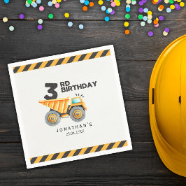 Cute Construction Birthday Boy Party 3th Years Serviette
