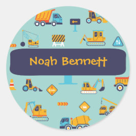 Cute Construction Vehicle Stickers for Boys