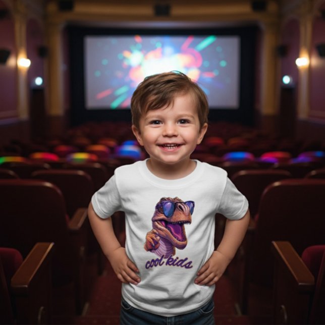 Cute Cool T-Rex Dinosaur Sunglasses Toddler Kids Baby T-shirt (Von Creator hochgeladen)