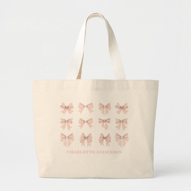 Cute Coquette Bow Pink Blush Jumbo Stoffbeutel (Vorne)