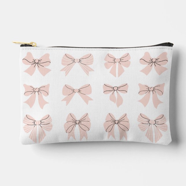 Cute Coquette Bow Pink Blush Zubehörtasche (Vorderseite)