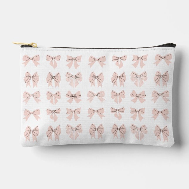 Cute Coquette Bow Pink Blush Zubehörtasche (Vorderseite)