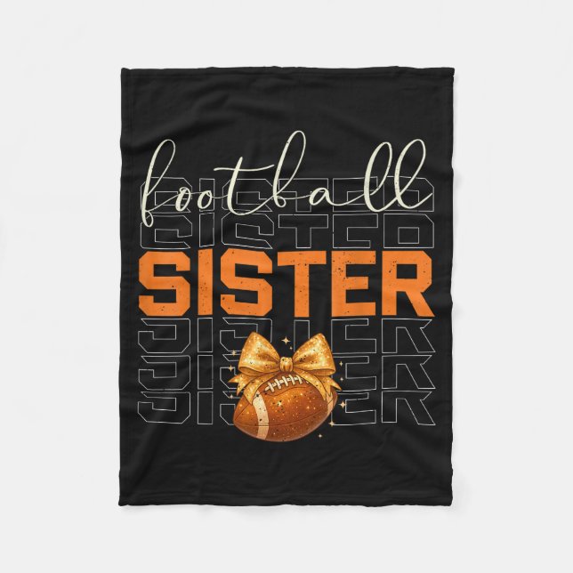 Cute Coquette Bow Srt Fantasy Football Sister Foot Fleecedecke (Vorderseite)