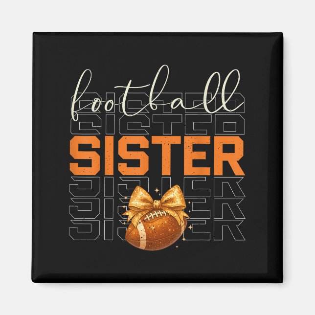 Cute Coquette Bow Srt Fantasy Football Sister Foot Magnet (Vorne)