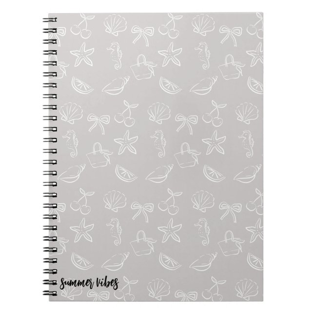 Cute Coquette Bows and Cherries Pattern Notebook Notizblock (Vorderseite)