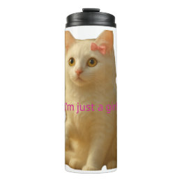 Cute Coquette Cat I'm Just a Girl Aesthetic  Thermosbecher