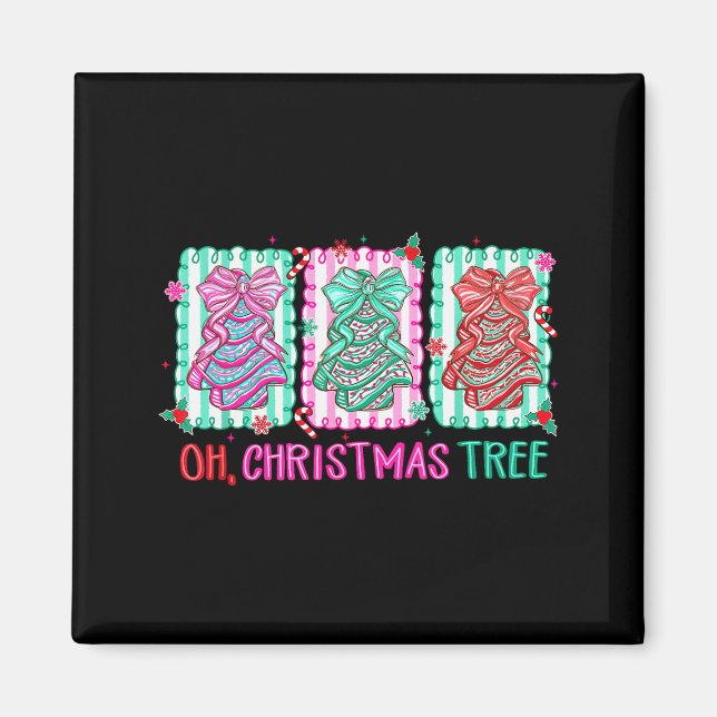 Cute Coquette Oh Christmas Tree Cake Bow Tis The S Magnet (Vorne)