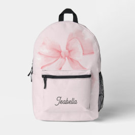 Cute Coquette Pink Bow Girl Bedruckter Rucksack