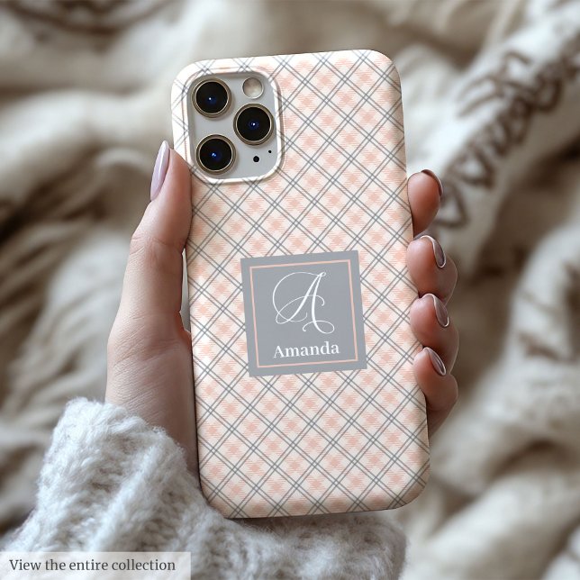 Cute Coral Grey iPhone Case Trendy Clear Design (Cute Coral Grey iPhone Case Trendy Clear Design)