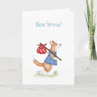 Cute corgi corgi moving home card karte