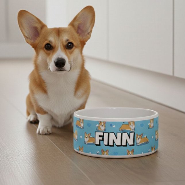 Cute Corgi Dog Bowls | Personalized Puppy Napf (Von Creator hochgeladen)