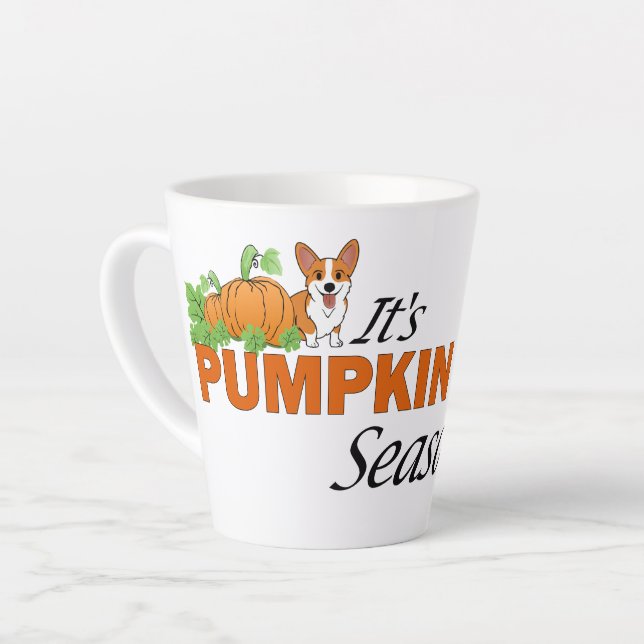 Cute Corgi Pumpkin Spice Milchtasse (Linke Ecke)