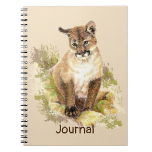 Cute Cougar Mountain Lion Cat Kitten Notizblock