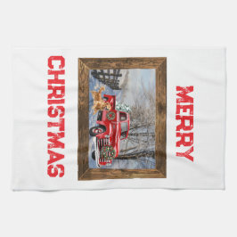 Cute Country Christmas Holiday Farm Kitchen Towel Geschirrtuch