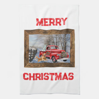 Cute Country Christmas Holiday Farm Kitchen Towel Geschirrtuch