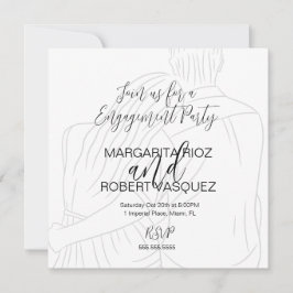 Cute Couple Hugging Script Engagement Party Save The Date