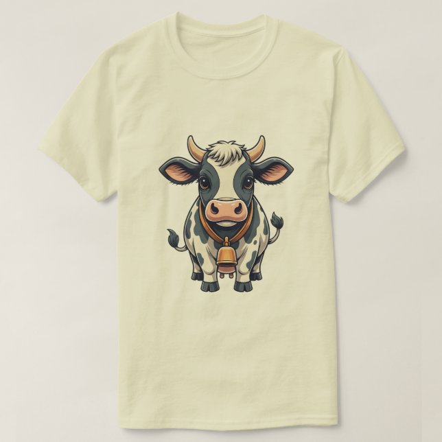 Cute Cow Cartoon Illustration – Adorable Farm Anim T-Shirt (Design vorne)