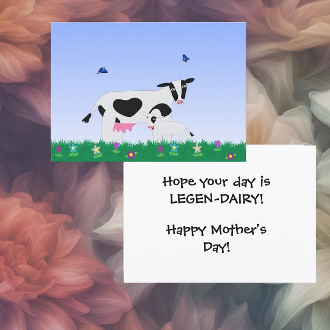 Cute Cow Mother’s Day Feiertagskarte (Von Creator hochgeladen)