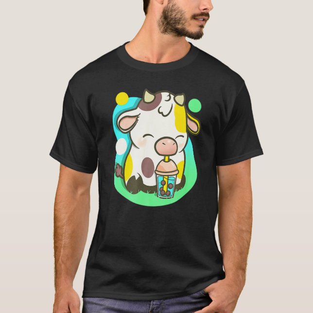 Cute Cow Tea Bubble Tea  Cow T-Shirt (Vorderseite)