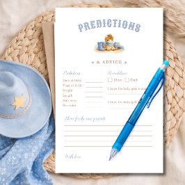 Cute Cowboy Baby Shower Predictions & Advice Game