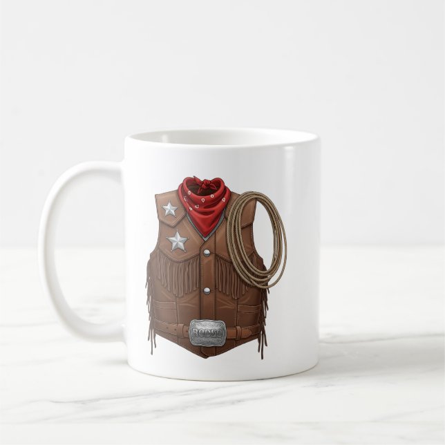 Cute Cowboy Western Cowboy Outfit Men Kaffeetasse (Links)