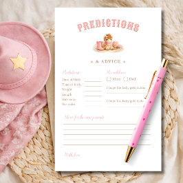 Cute Cowgirl Baby Shower Predictions & Advice Game