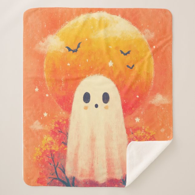 Cute Cozy Halloween Blanket Sherpadecke (Vorderseite)