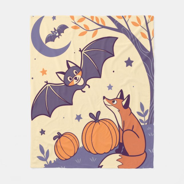 Cute & Cozy Halloween Blanket with Smiling Bats,  Fleecedecke (Vorderseite)