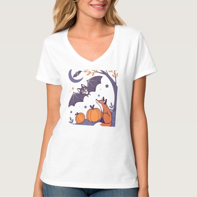 Cute & Cozy Halloween Tumblers with Smiling Bats,  T-Shirt (Vorderseite)