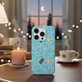 Cute & Cozy Sleepy Cat Dreams Pattern iPhone case iPhone 15 Pro Hülle
