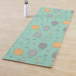 Cute & Cozy Sleepy Cat Dreams Pattern Yogamatte